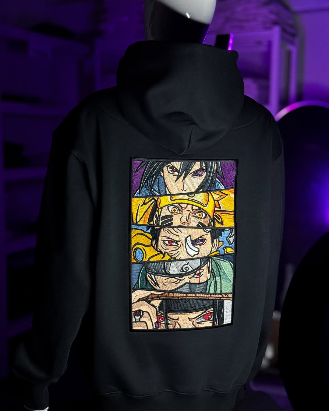 Embrotech Anime Man Style embroidered hoodies.