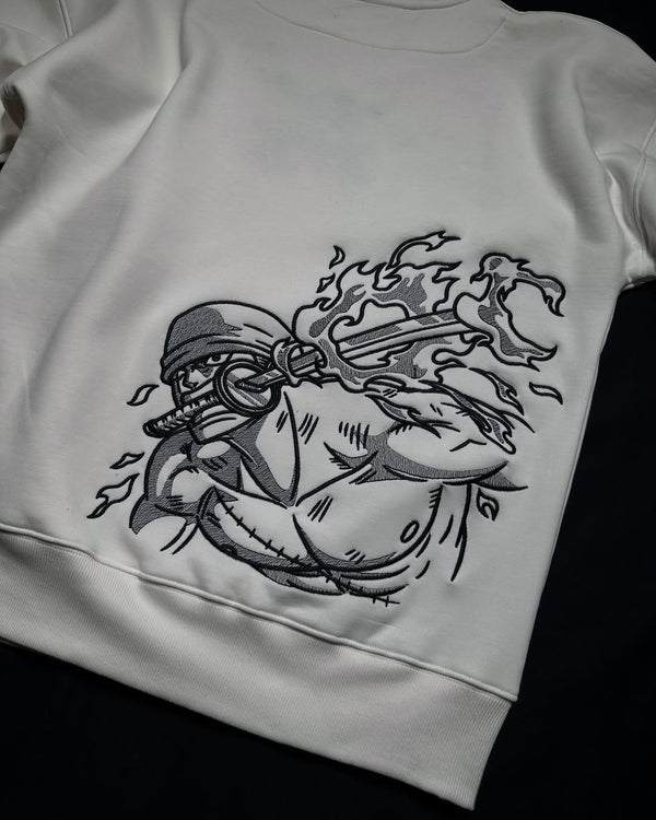 Embrotech Anime White Rock Style embroidered hoodies.
