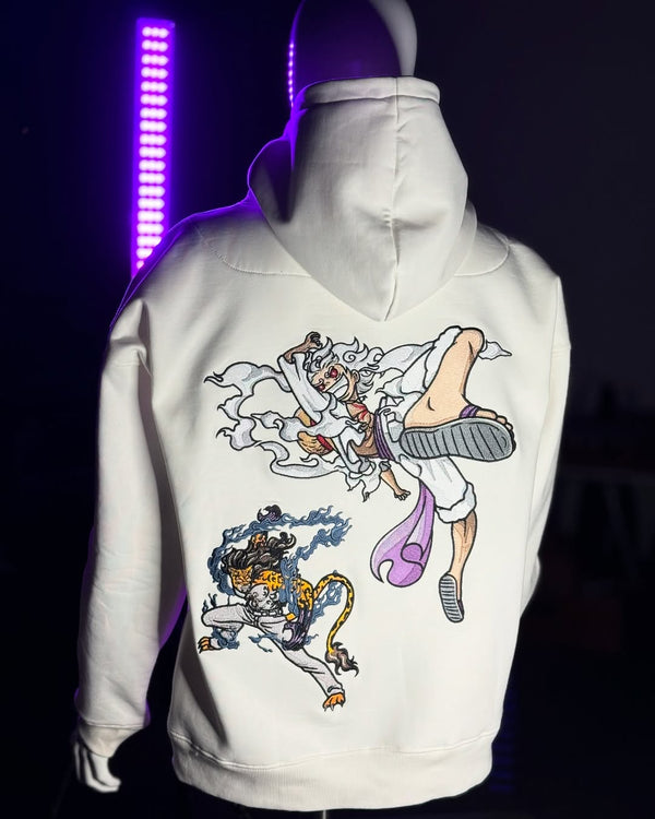 Embrotech Anime White Man Style embroidered hoodies.