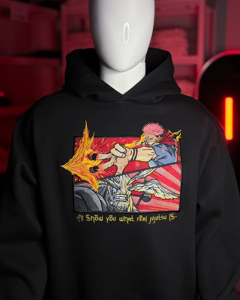 Embrotech Anime Man Style embroidered hoodies.