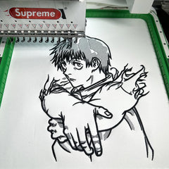 Embrotech Anime White Man Style embroidered T-SHIRT.