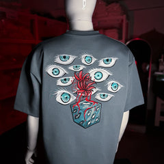 Embrotech Anime gray Man Style embroidered T-SHIRT.