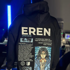 Embrotech Anime EREN Style embroidered hoodies.