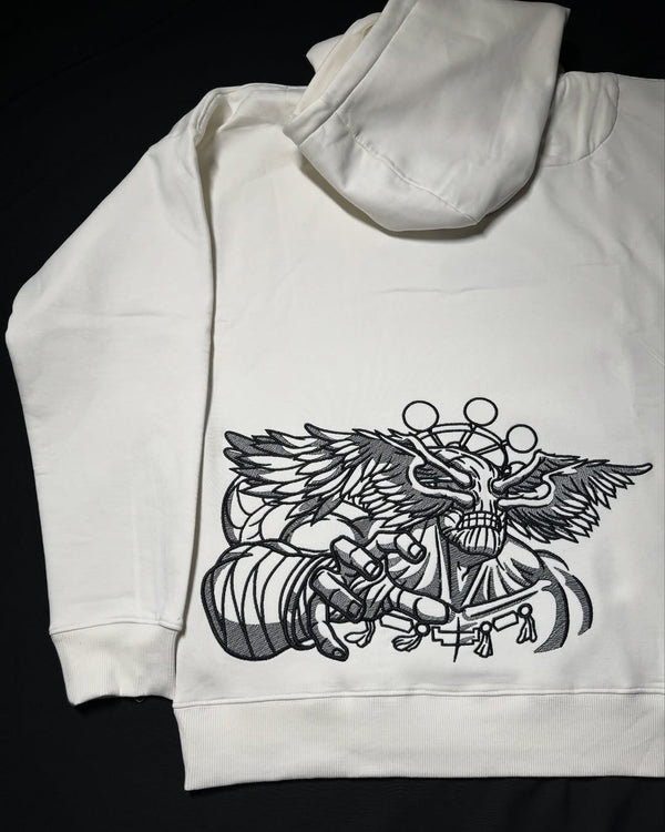 Embrotech Anime White Rock Style embroidered hoodies.