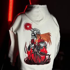 Embrotech Anime White Style embroidered hoodies.
