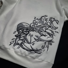 Embrotech Anime White Rock Style embroidered hoodies.