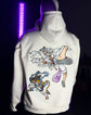 Embrotech Anime White Man Style embroidered hoodies.