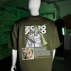 Embrotech Anime green Man Style embroidered T-SHIRT.