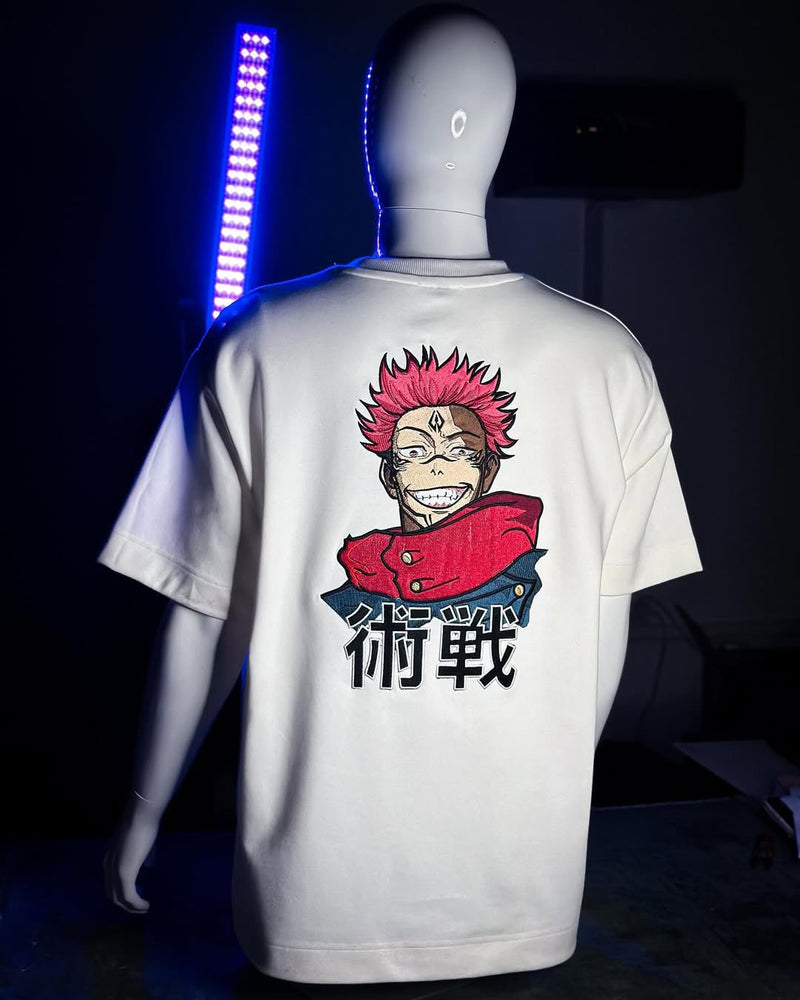 Embrotech Anime Red Man Style embroidered T-SHIRT.