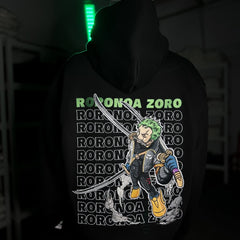 Embrotech Anime Zoro Style embroidered hoodies.