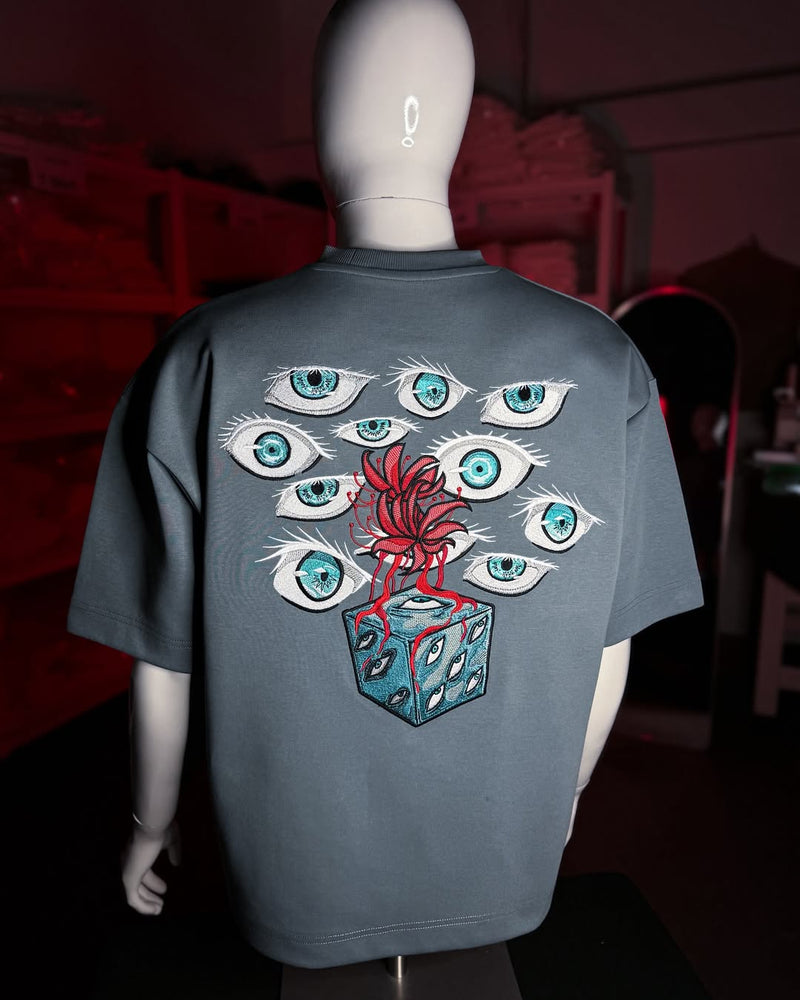 Embrotech Anime gray Man Style embroidered T-SHIRT.